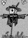 Cartoon: scarecrow (small) by zu tagged scarecrow,birdfeeder