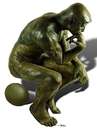 Cartoon: The thinker (small) by zu tagged thinker