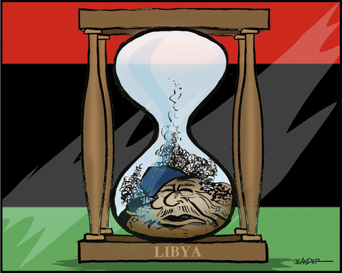 Cartoon: 42 years (medium) by jeander tagged gadaffi,gaddafi,terror,revolution,dictator,gadaffi,terror,revolution,diktator