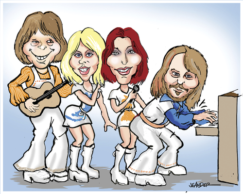 Cartoon: ABBA (medium) by jeander tagged abba,pop,singers,artists,abba,pop,singers,artists