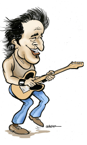 Cartoon: Bruce Springsteen (medium) by jeander tagged musician,singer,artist,springsten,bruce,bruce,springsten,artist,singer,musician