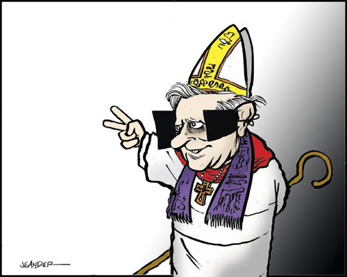 Cartoon: The pope (medium) by jeander tagged pope,xvi,benedict,papst,benedikt,religion,kirche