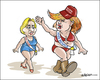 Cartoon: American beauty contest (small) by jeander tagged hillary,clinton,donald,trump,election,usa,debate