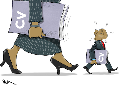 Cartoon: Ability vs gender (medium) by Popa tagged gender,violence,gbv,men,women,employment