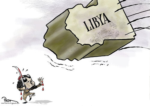 Cartoon: Libya crisis (medium) by Popa tagged pmlc