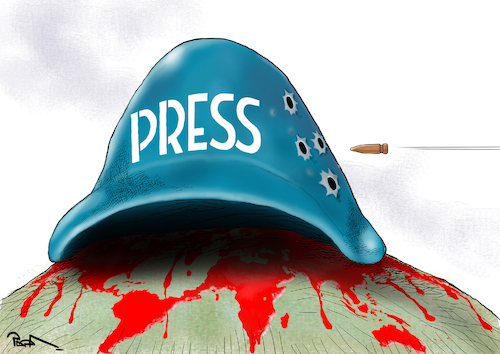 Cartoon: The wave of journalists killings (medium) by Popa tagged media,press,freedom,journalists