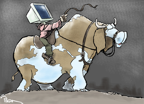 Cartoon: The world controller (medium) by Popa tagged 01,internet