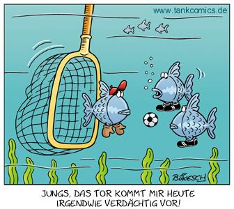 Cartoon: fischfußball (medium) by pentrick tagged fußball,soccer,fisch,fish,sport,animals,tiere,