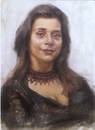 Cartoon: SANDRINE LA BELLA PORTUGESA (small) by GOYET tagged pastel,portrait