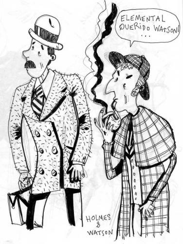 Cartoon: Holmes y Watson (medium) by Jorge Fornes tagged holmes