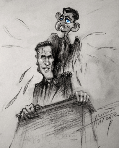 Cartoon: Mitt Romney and Paul Ryan (medium) by ylli haruni tagged presidents,usa,2012,election,ryan,paul,romney,mitt