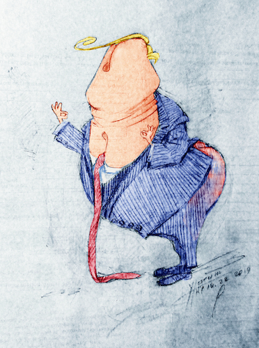 Cartoon: Trump (medium) by ylli haruni tagged trump,donald,moron,president,idiot,pussygrabber,pervert