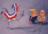 Cartoon: The French and the Clowns (small) by ylli haruni tagged donald,trump,putin,french,election