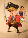 Cartoon: Trump-the short fingers Pirate (small) by ylli haruni tagged donald teump paul ryan gop election presidents
