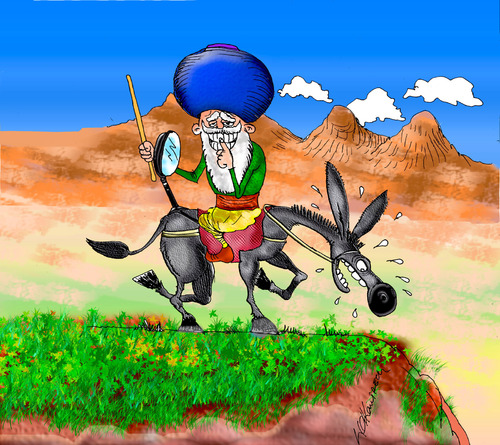 Cartoon: Nasreddin Hodja (medium) by hakanipek tagged turkish,turkey,comedian,funny,man,famous,joke