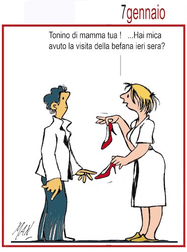 Cartoon: 7 gennaio (medium) by Enzo Maneglia Man tagged vignette,umorismo,grafico,befana,spilli,fighillearte,enzo,maneglia,man