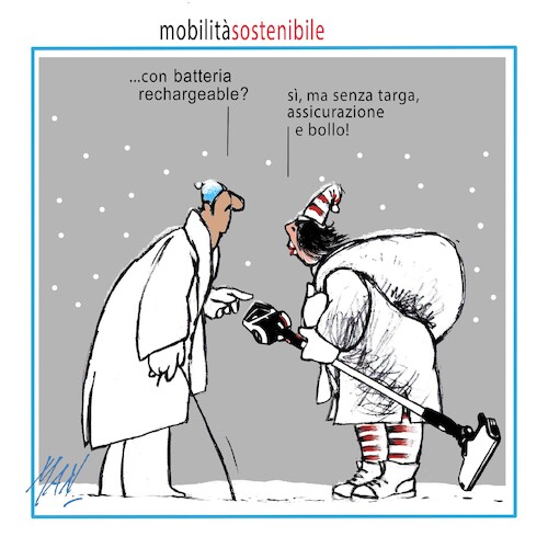 Cartoon: Befana 2024 (medium) by Enzo Maneglia Man tagged vignette,umorismo,grafico,spilli,fighillearte,piccolomuseo,palazzo,tani,ita