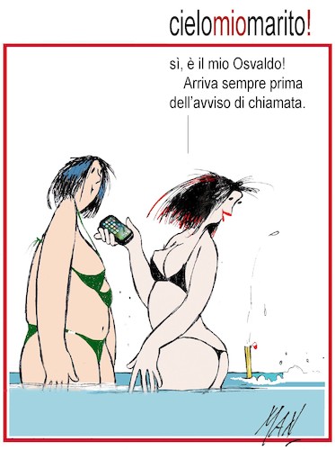 Cartoon: cielo mio marito (medium) by Enzo Maneglia Man tagged vignetta,umorismo,grafico,bagnanti,vacanze,estate,enzo,maneglia,man,fighillearte