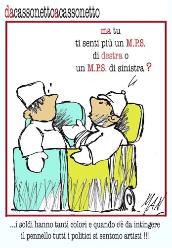 Cartoon: i cassonettari di man (medium) by Enzo Maneglia Man tagged maneglia,mps,cassonettari