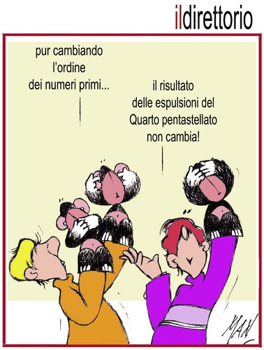 Cartoon: il direttorio M5S (medium) by Enzo Maneglia Man tagged cassonettari,man,maneglia,fighillearte