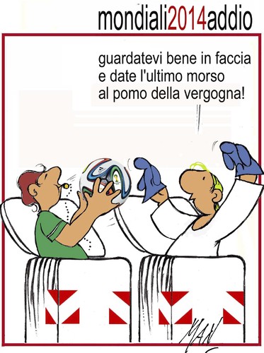 Cartoon: Italia Brasil 2014 (medium) by Enzo Maneglia Man tagged cassonettari,man,maneglia,fighillearte