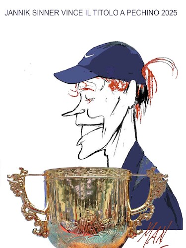 Cartoon: JANNIK SINNER (medium) by Enzo Maneglia Man tagged varicature,ritratti,sport,tennis