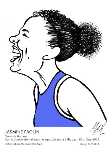 Cartoon: Jasmine Paolini (medium) by Enzo Maneglia Man tagged caricature,personaggi,tennis,sport,internazionale