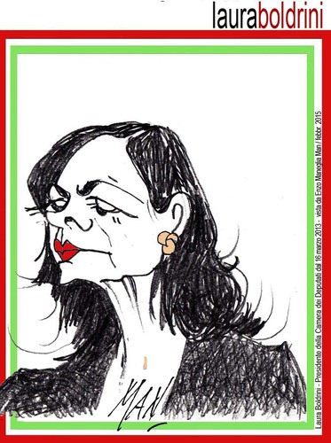 Cartoon: Laura Boldrini (medium) by Enzo Maneglia Man tagged febbr2015,man,maneglia,caricatura,brldrini,laura