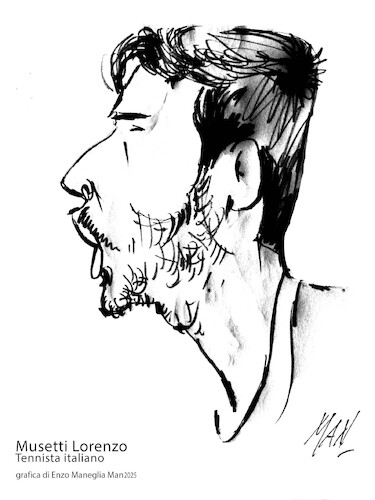 Cartoon: Musetti Lorenzo (medium) by Enzo Maneglia Man tagged caricature,personaggi,sport,tennis