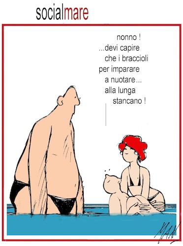 Cartoon: nonni e nipoti (medium) by Enzo Maneglia Man tagged vignetta,umorismo,grafici,estate,nonni,nipoti,maneglia,fighillearte