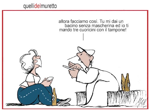 Cartoon: quelli del muretto (medium) by Enzo Maneglia Man tagged vignetta,umorismo,grafico,illustrazioni,tempo,di,covid,usi,costumi,by,enzo,maneglia,per,fighillearte,piccolomuseo,fighille,ita