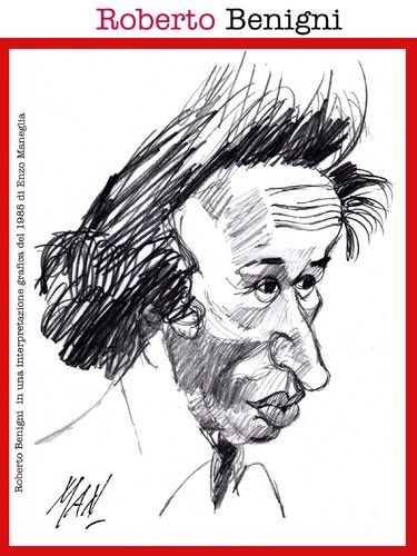 Cartoon: Roberto Benigni (medium) by Enzo Maneglia Man tagged benigni,personaggi,caricar,roberto