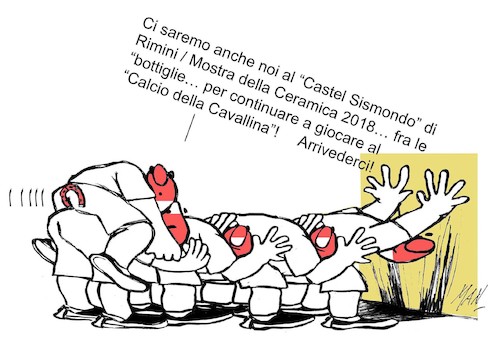 Cartoon: salto della cavallina (medium) by Enzo Maneglia Man tagged vignette,umorismo,grafico,mostre,ceramica,enaio,rimini,maneglia,man