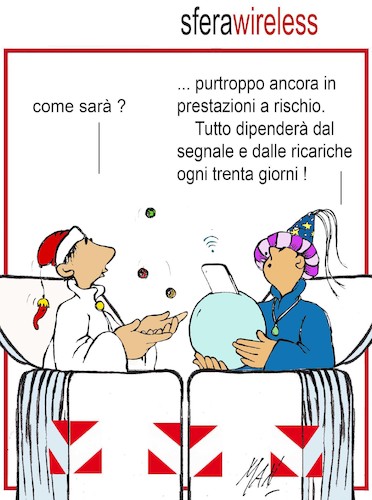 Cartoon: sfera wireless (medium) by Enzo Maneglia Man tagged cassonettari,buon2017,fighillearte,man,maneglia