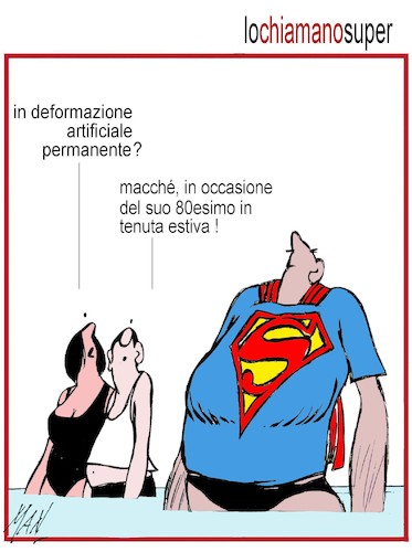 Cartoon: Super man (medium) by Enzo Maneglia Man tagged vignette,umorismo,grafico,super,eroi,anniversari,spilli,fighillearte,maneglia,man