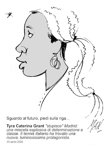 Cartoon: Tyra Caterina Grant (medium) by Enzo Maneglia Man tagged caricatura,sport,tennis