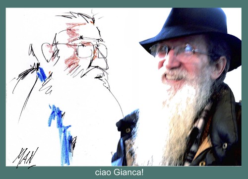 Cartoon: Giancarlo Balzani pittore (medium) by Enzo Maneglia Man tagged balzani,gianca,giancarlo,maneglia,man,pittori,riminesi