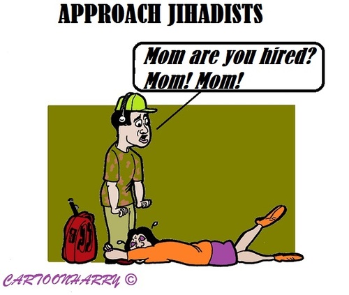 Cartoon: A Hired Mom (medium) by cartoonharry tagged jihad,jihadist,boys,girls,syria,iraq,mom,hire
