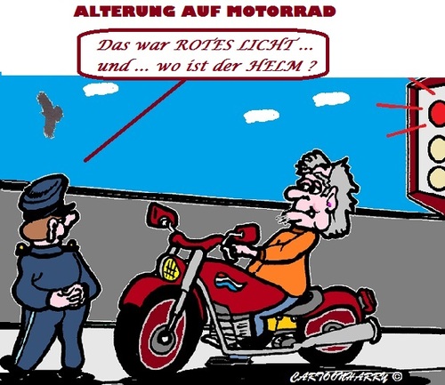 Cartoon: Alterung (medium) by cartoonharry tagged motorrad,alterung