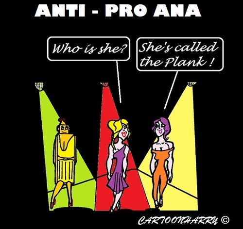 Cartoon: Anti Pro-Ana (medium) by cartoonharry tagged anorexia,catwalk,models,girls,plank