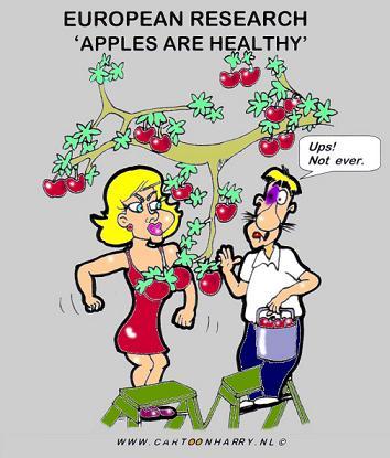 Cartoon: Apple Research (medium) by cartoonharry tagged apple,feeling,european,research,girl,man,cartoonharry,cartoons