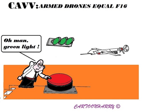 Cartoon: Armed Drones (medium) by cartoonharry tagged armed,drones,greenlight,toonpool