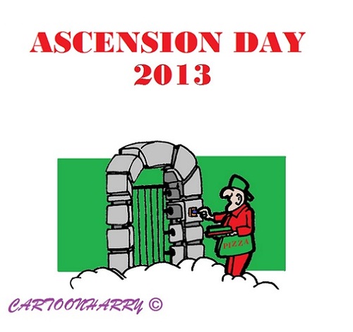 Cartoon: Ascension Day 2013 (medium) by cartoonharry tagged ascensionday,2013,heaven,pizza,italy,open,cartoons,cartoonists,cartoonharry,dutch,toonpool