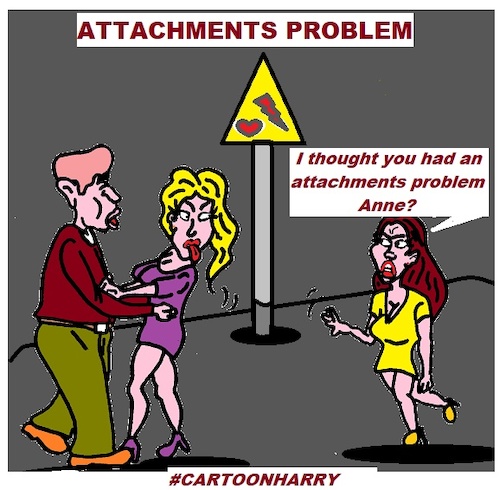 Cartoon: Attachments Problems (medium) by cartoonharry tagged problems,cartoonharry