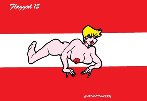 Cartoon: Austria (medium) by cartoonharry tagged cartoonharry,toonpool,cartoon,vienna,wien,austria,girl,flag