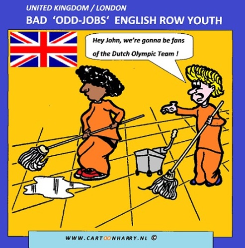 Cartoon: Bad Odd-Jobs (medium) by cartoonharry tagged england,youth,oddjob,cartoon,cartoonharry,cartoonist,dutch,toonpool