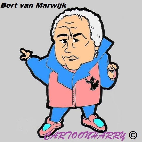 Cartoon: Bert van Marwijk (medium) by cartoonharry tagged bert,vanmarwijk,bertvanmarwijk,voetbal,oranje,kleurt,holland,cartoon,karikatuur,caricature,cartoonist,cartoonharry,dutch,toonpool