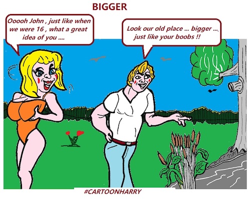 Cartoon: Bigger (medium) by cartoonharry tagged tits,bigger,cartoonharry