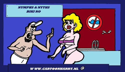 Cartoon: Bikino (medium) by cartoonharry tagged nymph,nyth,pool,erotic,sexy,cartoon,bikini,cartoonist,cartoonharry,dutch,toonpool