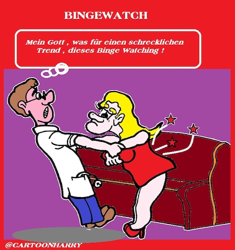 Cartoon: Binge (medium) by cartoonharry tagged bingewatch,cartoonharry